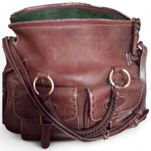 Dooney Abd Bourke Vintage Brown Leather Florentine Sarchel W Shoulder Strap